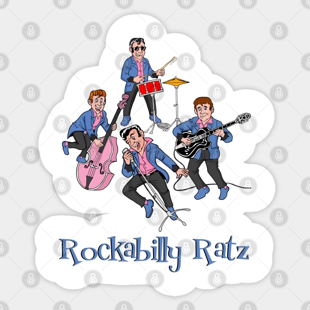 Rockabilly Ratz Sticker by AceToons